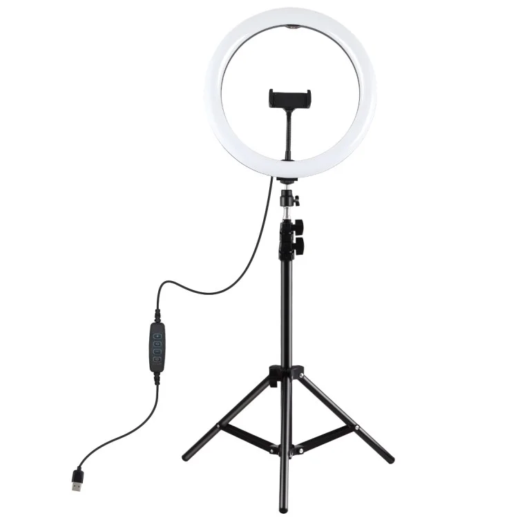 PULUZ 11,8 Pouces 30 cm USB 3 Modes Dimmable LED Vlogging Video Light Live Broadcast Kits Avec Stand et Pince de Téléphone