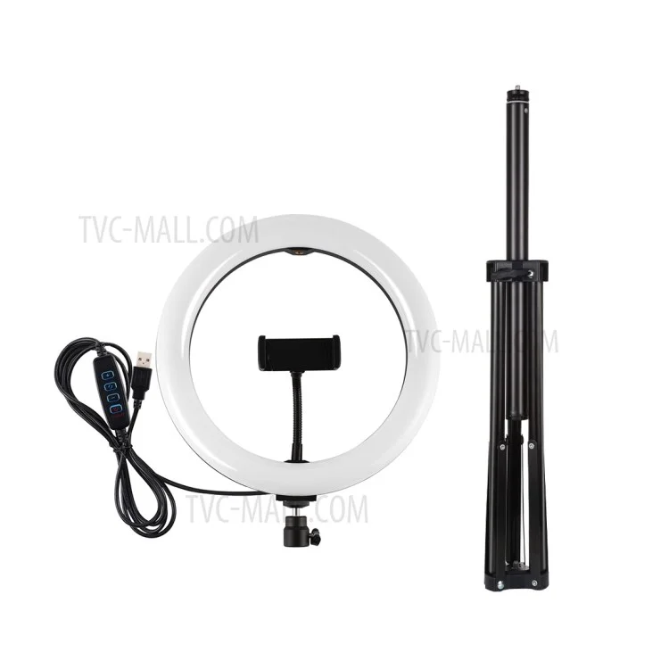 Puluz 1,65m Montagem do Tripé + 10,2 Polegadas de 26 cm de Superfície Curva USB 3 Modos Dimmable Dual Color Temperature Ring Kits de Luz de Vídeo Vlogging