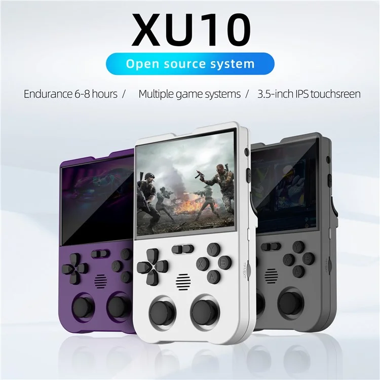 AMPOWN XU10 Dual Joy-Stick Game Machine Retro Handheld Game Console (No TF Card) - White