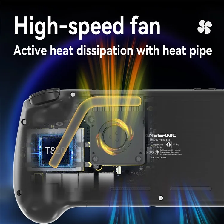 ANBERNIC RG556 8+128G 5.48-inch AMOLED Screen Retro Joystick Game Console (English Version) - Black