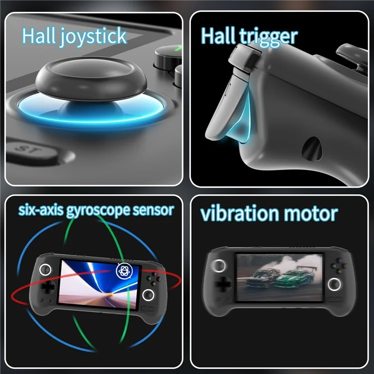 ANBERNIC RG556 8+128G 5.48-inch AMOLED Screen Retro Joystick Game Console (English Version) - Black