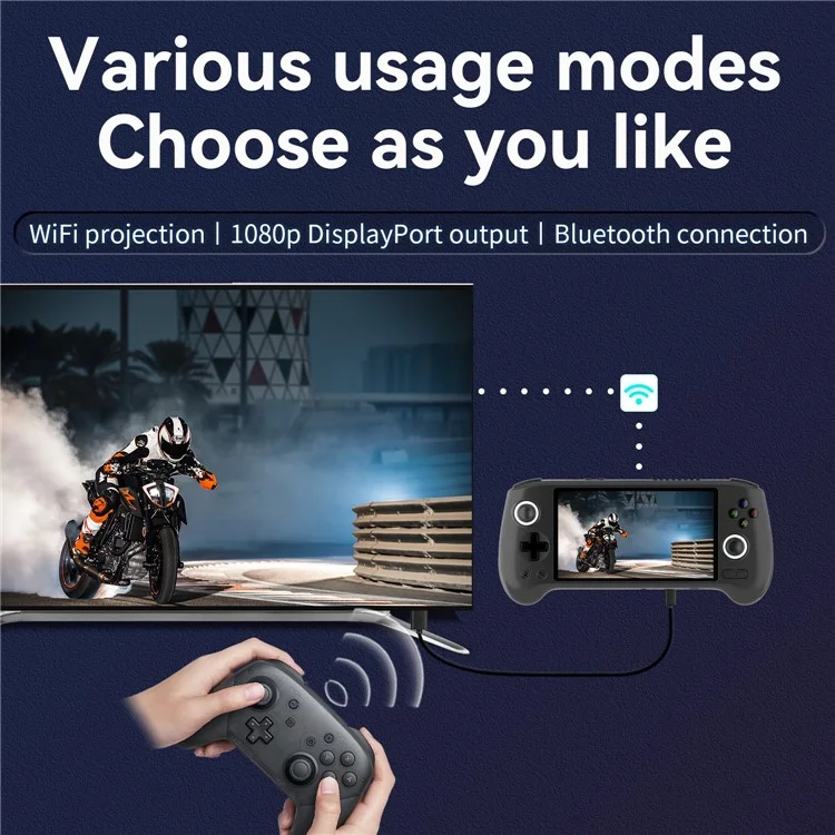 ANBERNIC RG556 8+128G 5.48-inch AMOLED Screen Retro Handheld Game Console, without Games (English Version) - Black