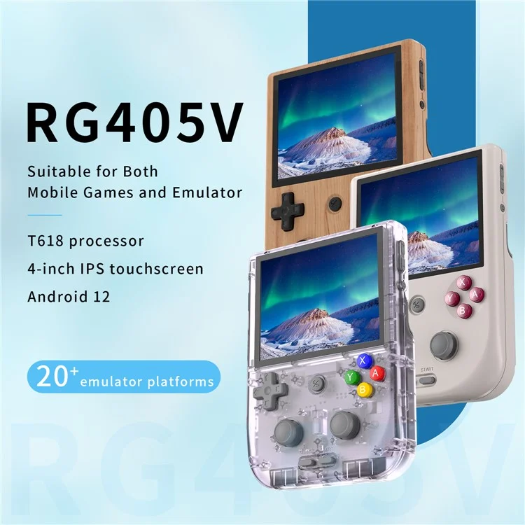 ANBERNIC RG405V 4-inch Screen Android Portable Game Machine Handheld Game Console, with 256G Game Card - Grey