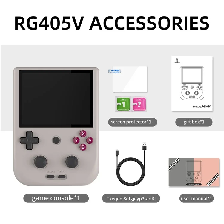 ANBERNIC RG405V 4-inch Screen 4GB+128G Portable Handheld Android Game Console, No Games - Grey