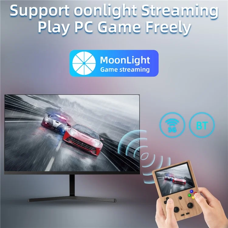 ANBERNIC RG405V 4-Zoll-Bildschirm 4GB+128G Tragbare Android-Spielekonsole, Keine Spiele - Holzmaserung