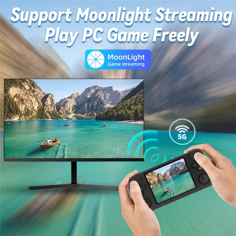 ANBERNIC RG35XXH Linux System 3.5-inch IPS Screen Retro Game Console with HD Output (English Version), 64+128G - Black