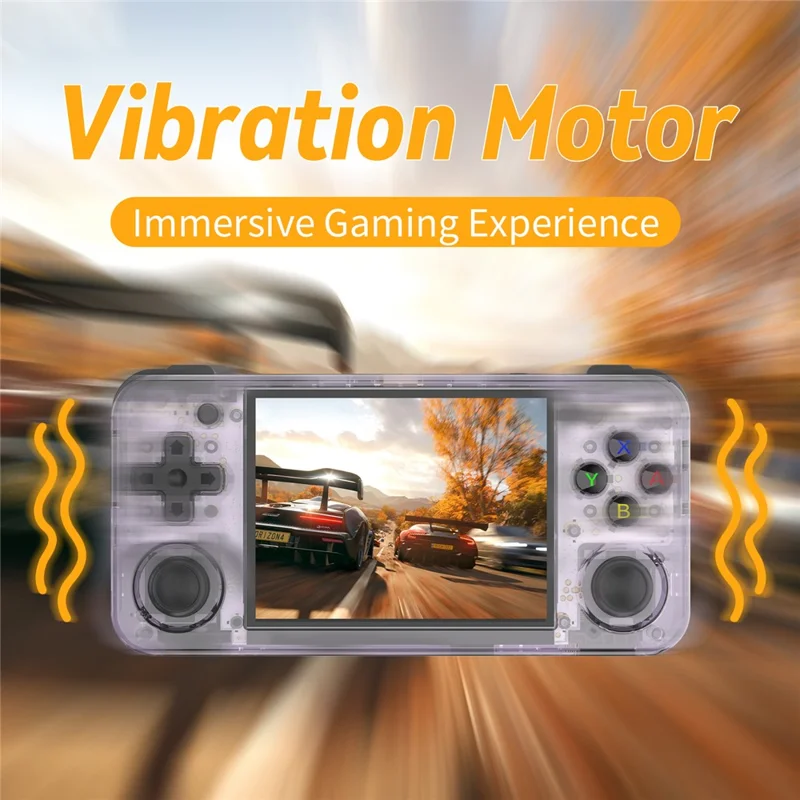 ANBERNIC RG35XXH Linux System 3.5-inch IPS Screen Retro Game Console with HD Output (English Version), 64+128G - Transparent Purple