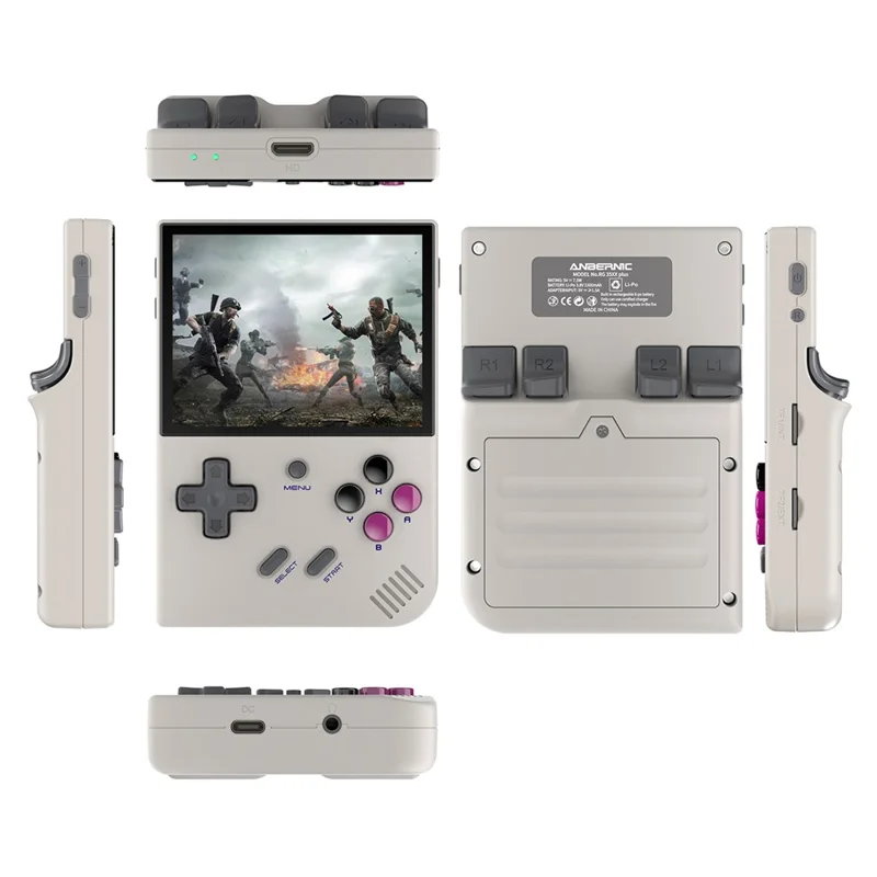 ANBERNIC RG35XX Plus 3.5-inch IPS Screen Wireless Gamepad Linux System Retro Game Console (English Version), 64+128G - Grey