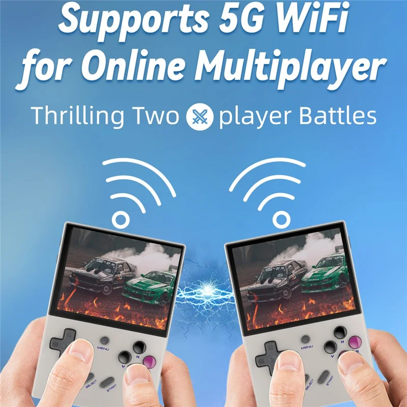 ANBERNIC RG35XX Plus 3.5-inch IPS Screen Wireless Gamepad Linux System Retro Game Console (English Version), 64+128G - Grey