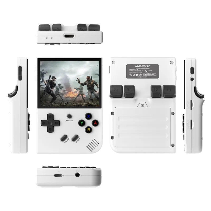 ANBERNIC RG35XX Plus 3.5-inch IPS Screen Wireless Gaming Machine Linux System Game Console (English Version), 64G Memory - White