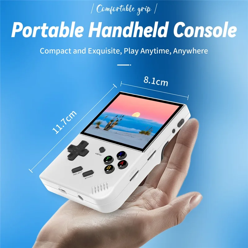 ANBERNIC RG35XX Plus 3.5-inch IPS Screen Wireless Gaming Machine Linux System Game Console (English Version), 64G Memory - White