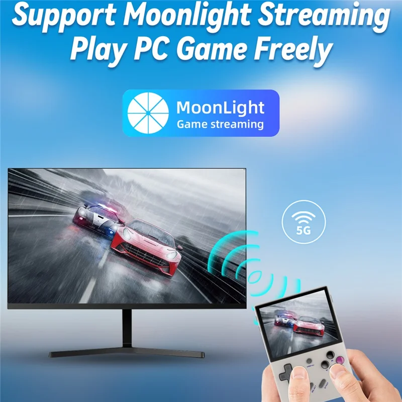 ANBERNIC RG35XX Plus 3.5-inch IPS Screen Wireless Gaming Machine Linux System Game Console (English Version), 64G Memory - Grey