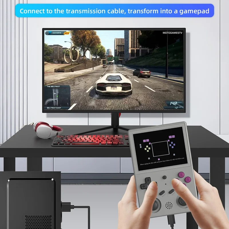 ANBERNIC RG353VS 3.5-inch Screen 32G Portable Handheld Game Console, No Games - Grey