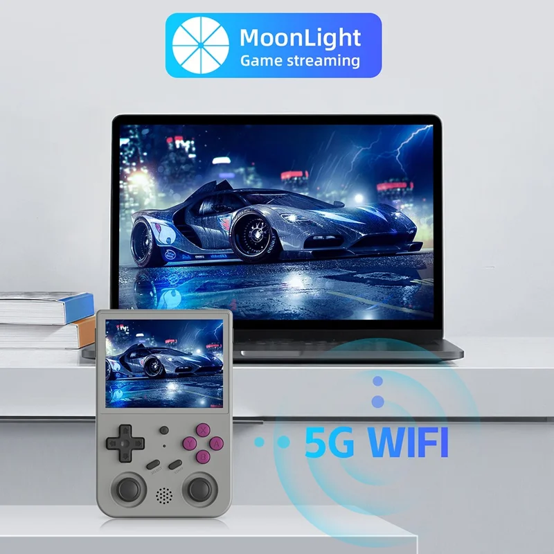 ANBERNIC RG353VS 3.5-inch Screen 32G Portable Handheld Game Console, No Games - Grey