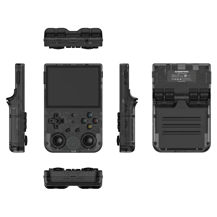 ANBERNIC RG353VS 3.5-inch Screen 32+64G Handheld Game Console, 15000 Games (English Version) - Transparent Black