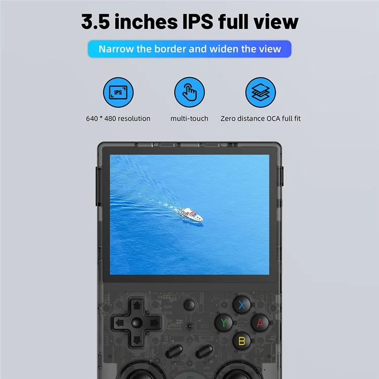 ANBERNIC RG353VS 3.5-inch Screen 32+64G Handheld Game Console, 15000 Games (English Version) - Transparent Black
