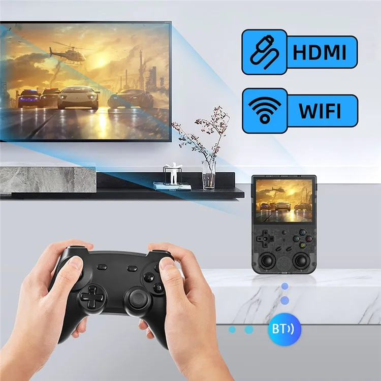 ANBERNIC RG353VS 3.5-inch Screen 32+128G Handheld Game Console, 25000 Games (English Version) - Transparent Black