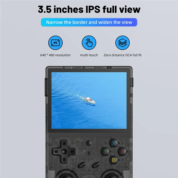 ANBERNIC RG353VS 3.5-inch Screen 32+128G Handheld Game Console, 25000 Games (English Version) - Transparent Black