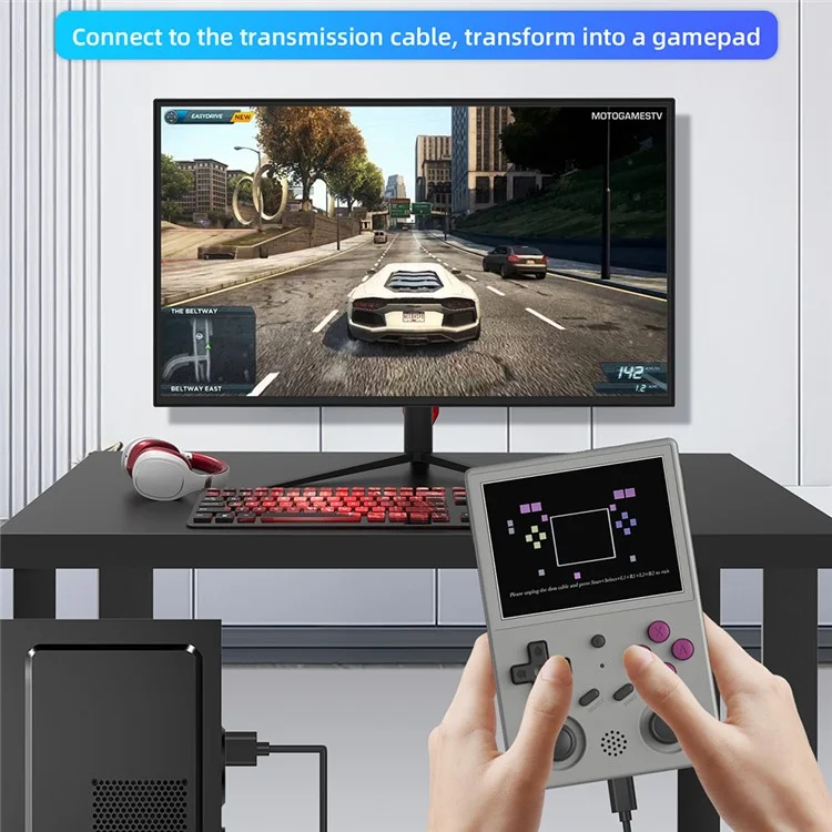 ANBERNIC RG353V 3.5-inch Screen 32+64G Android Handheld Game Console, 15000 Games (English Version) - Grey