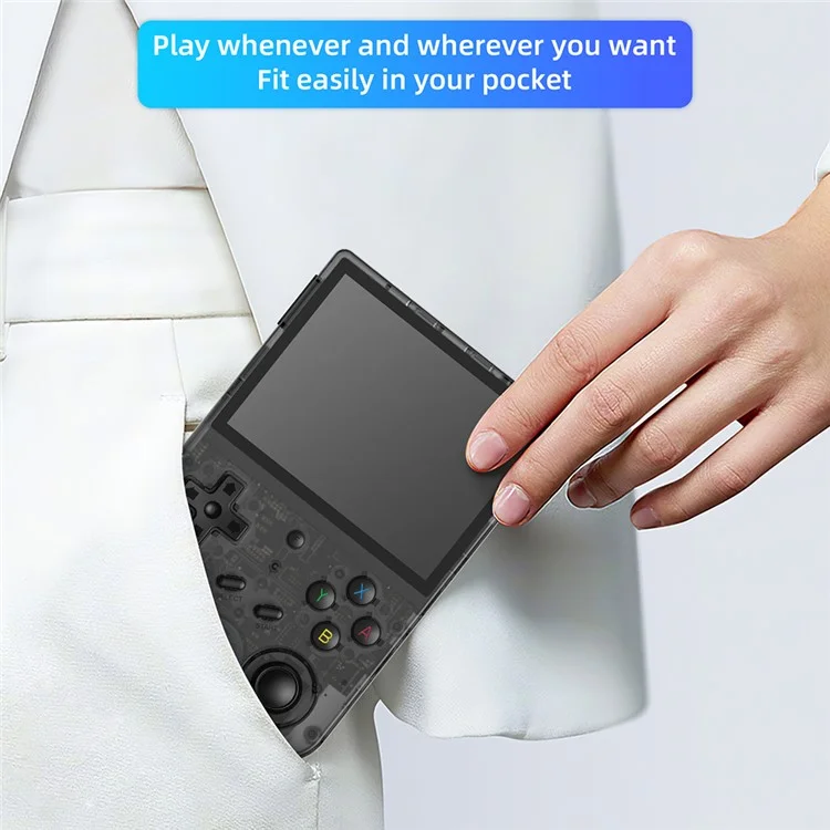ANBERNIC RG353V Handheld Game Console with 32G+128G TF Card (Built-In 25000 English Games) - Transparent Black