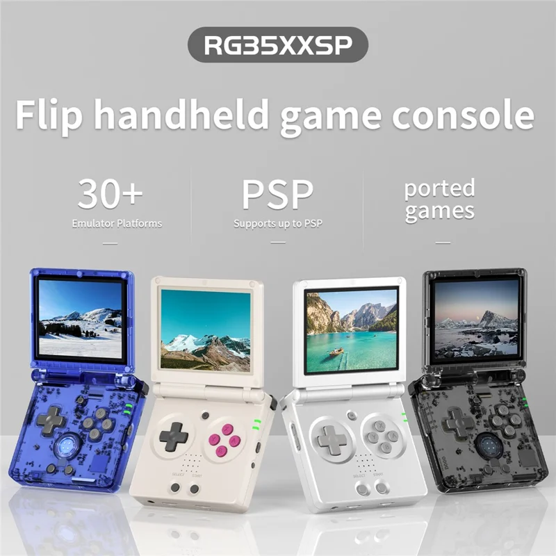 ANBERNIC RG35XXSP 3.5-inch Screen Flip Handheld Wireless Game Console (English Version), 64+128G Memory - Silver