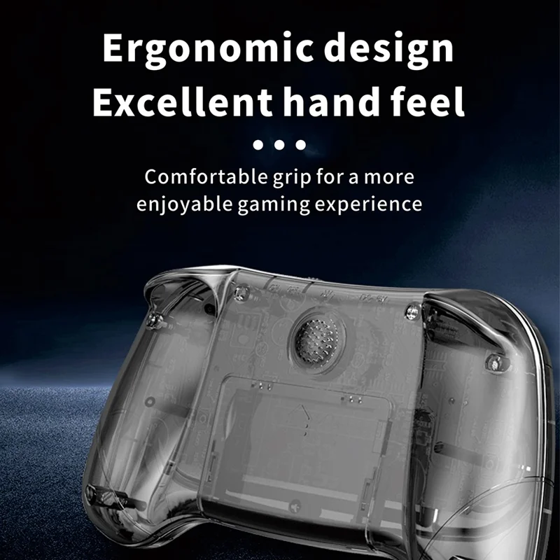 Q8 Retro Game Console with Handheld Controller Built-In 800 Games for 2 Players - Transparent Blue