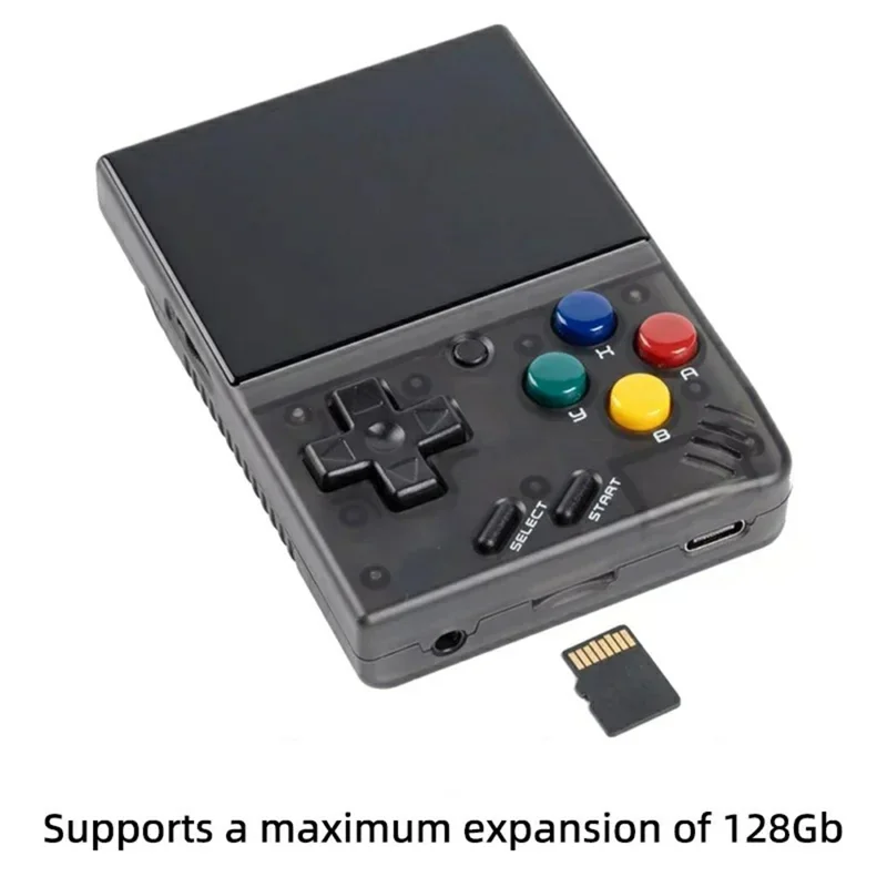 MIYOO Mini V4 2.8-inch LCD Screen Vibration Sensor Portable Handheld Video Game Console (With 64GB TF Card) - Black