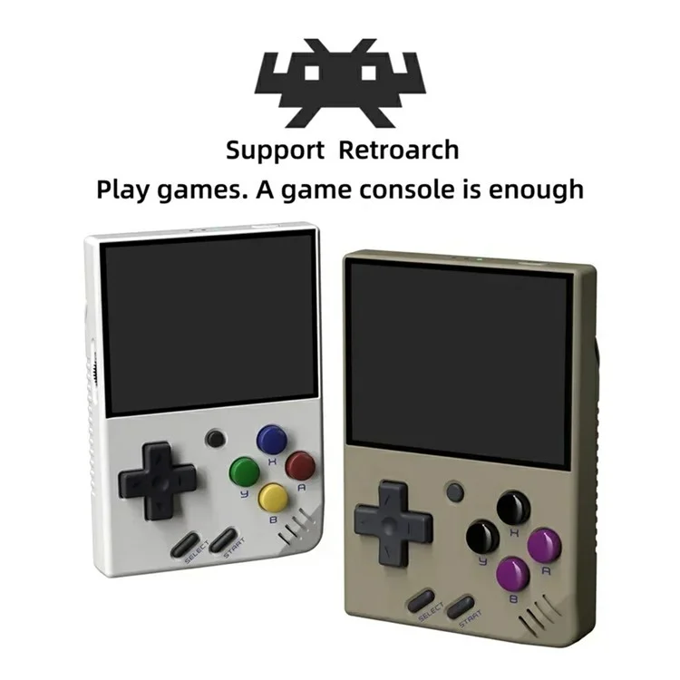 MIYOO Mini V4 2.8-inch LCD Screen Vibration Sensor Portable Handheld Video Game Console (With 64GB TF Card) - Black
