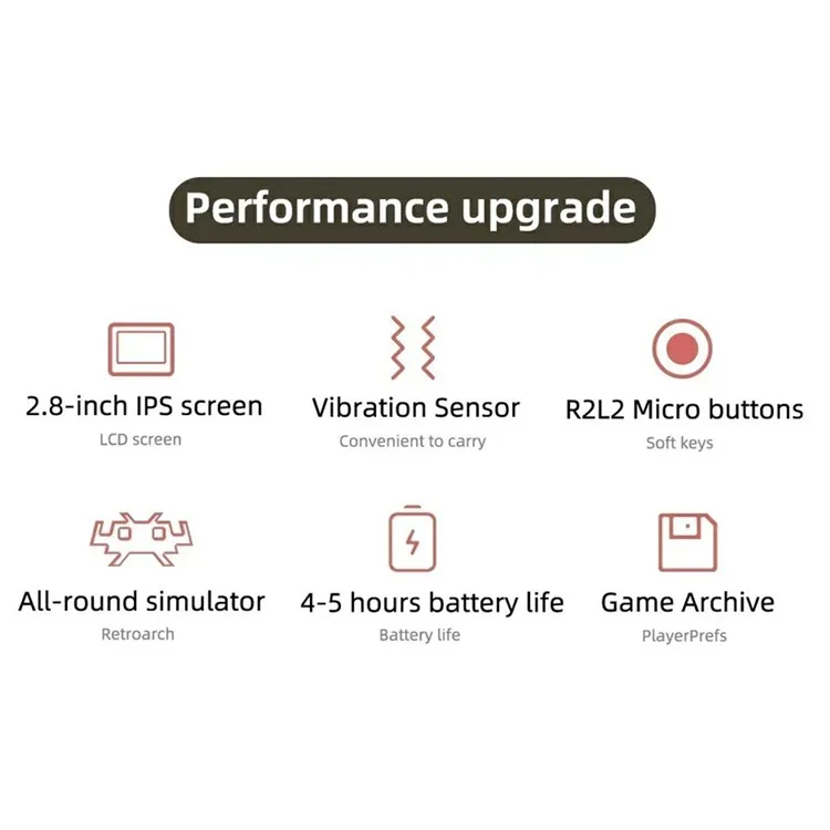 MIYOO Mini V4 V4 da 2,8 Pollici Schermo Vibrazione Sensore Portatale Console Perdiglio Della Consola (no TF Card) - Nero