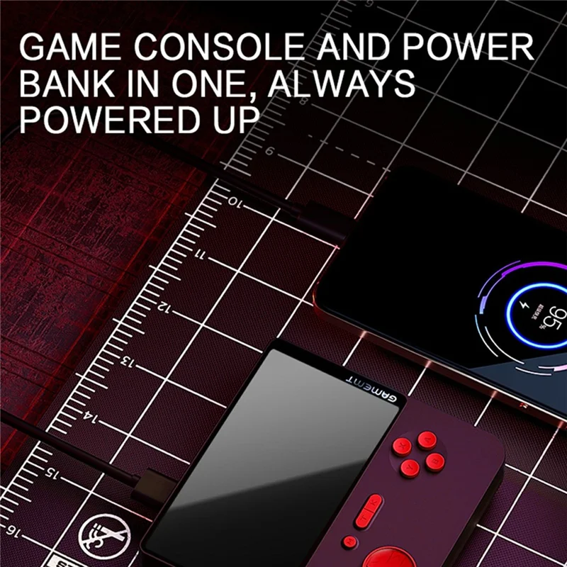 E5 5.0-inch Retro Handheld Game Console Mini Arcade Game Machine Support HD TV Connection with 32G Memory Card - Red