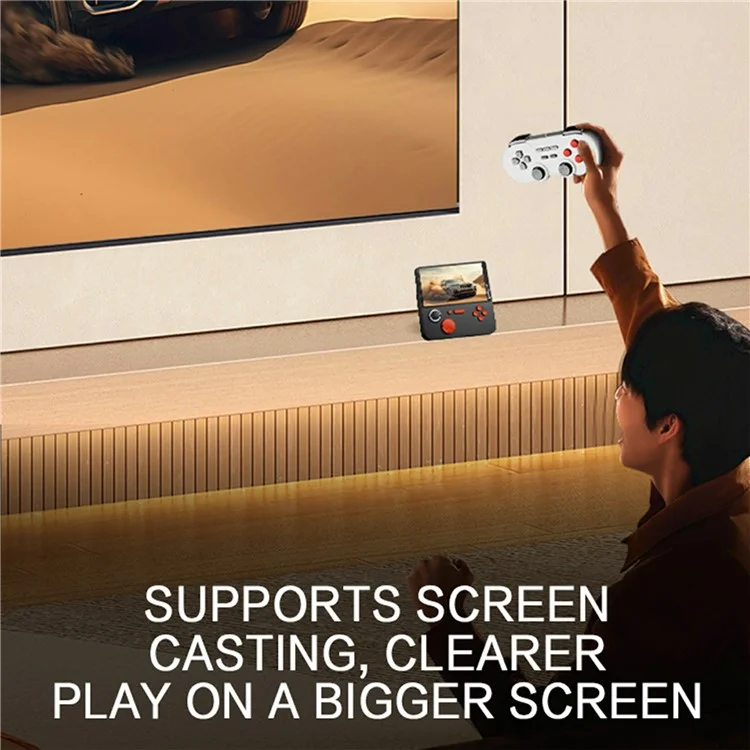 E5 5.0-inch Retro Handheld Game Console Mini Arcade Game Machine Support HD TV Connection with 64G Memory Card - Purple