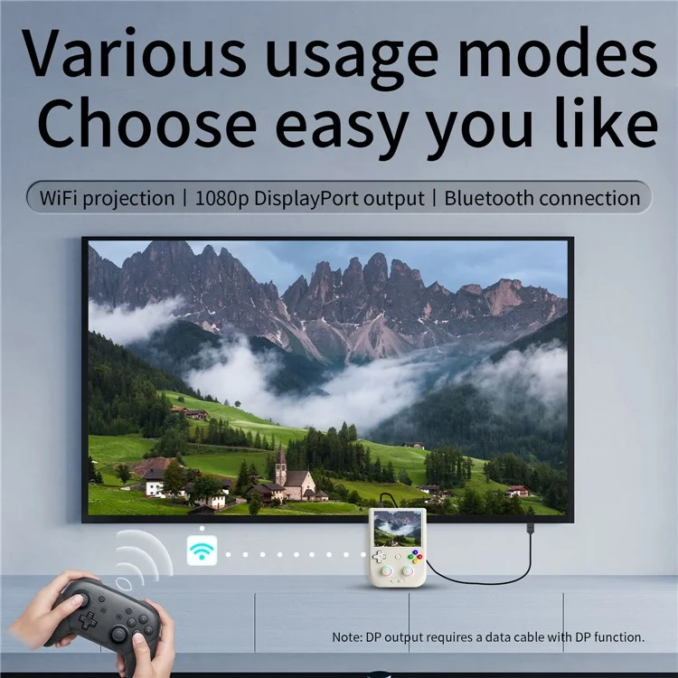 ANBERNIC RG406V Console de Jeu Portable 4 Pouces 960 * 720p Console de Jeu Android 13 IPS Screen 13 Avec Carte 128g - Blanc