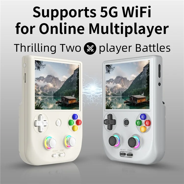 ANBERNIC RG406V Console de Jeu Portable 4 Pouces 960 * 720p Console de Jeu Android 13 IPS Screen 13 Avec Carte 128g - Blanc
