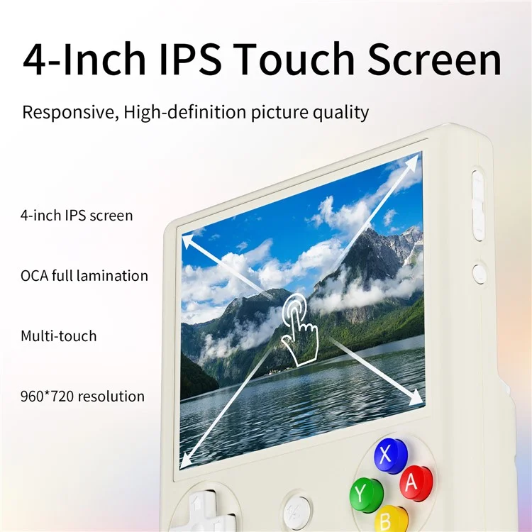ANBERNIC RG406V Console de Jeu Portable 4 Pouces 960 * 720p Console de Jeu Android 13 IPS Screen 13 Avec Carte 128g - Blanc