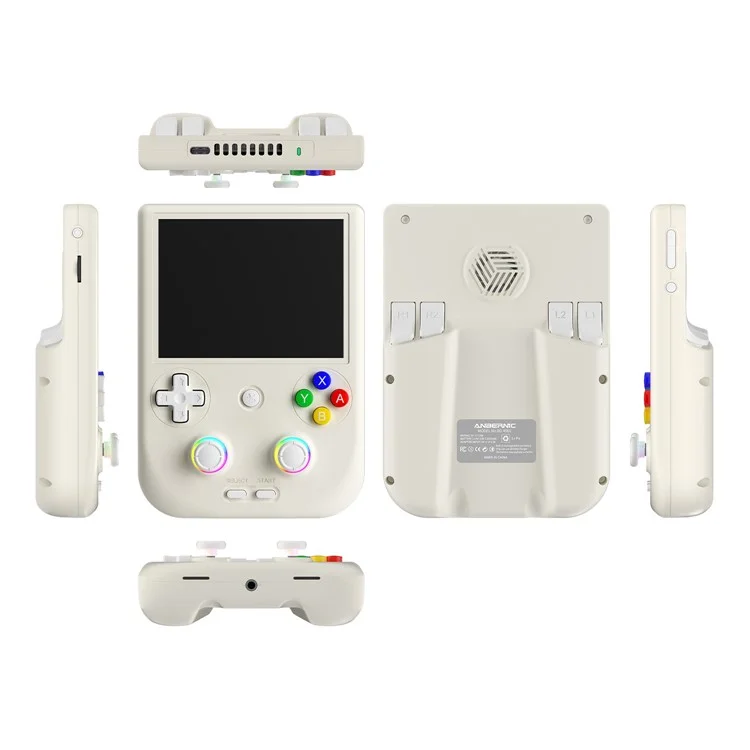 ANBERNIC RG406V Handheld Game Console 4 inch 960*720P IPS Touch Screen Android 13 Game Console with 128G + 256G Card - White