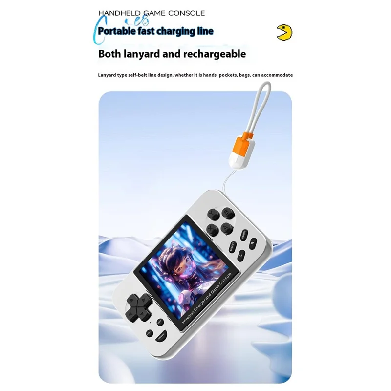L9 Portable Handheld Video Game Console Phone Magnetic Wireless Charger Power Bank - Black