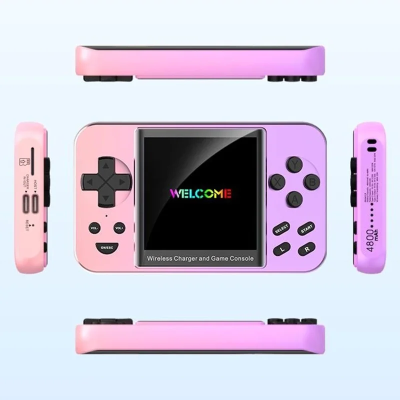 L9 Portable Handheld Video Game Console Phone Magnetic Wireless Charger Power Bank - Black