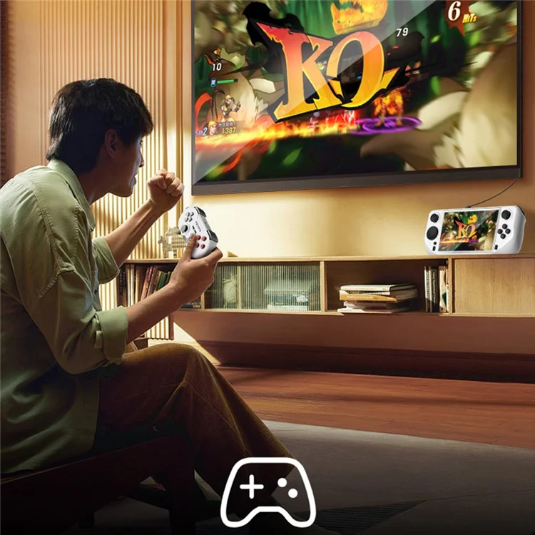 Consola de videojuegos portátil de 5 pulgadas E6 con sistema Android - Blanca