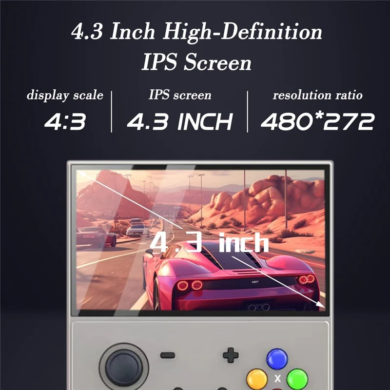 M18 Open Source 4.3-inch Screen Handheld Game Console with 64G Memory Card - Grey