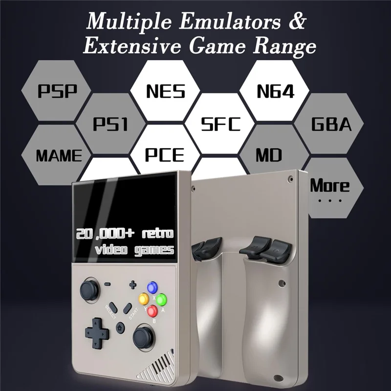 M18 Open Source 4.3-inch Screen Handheld Game Console with 64G Memory Card - Transparent Black