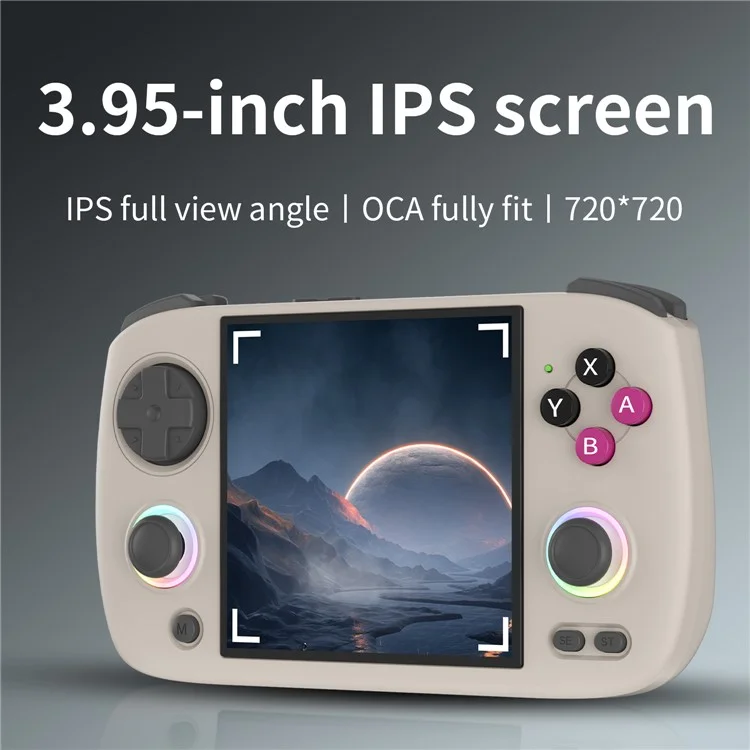 AMPOWN RG Cubexx 3.95-inch IPS Screen Quad-Core CPU Linux System Game Console, with 32G+64G TF Card - Grey