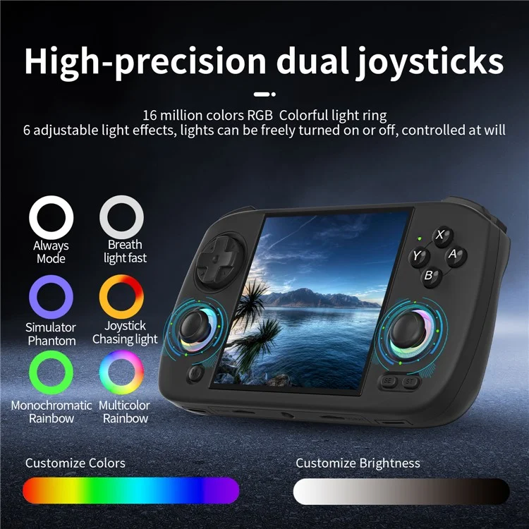 AMPOWN RG Cubexx 3.95-inch IPS Screen Quad-Core CPU Linux System Game Console, with 32G+128G TF Card - Black