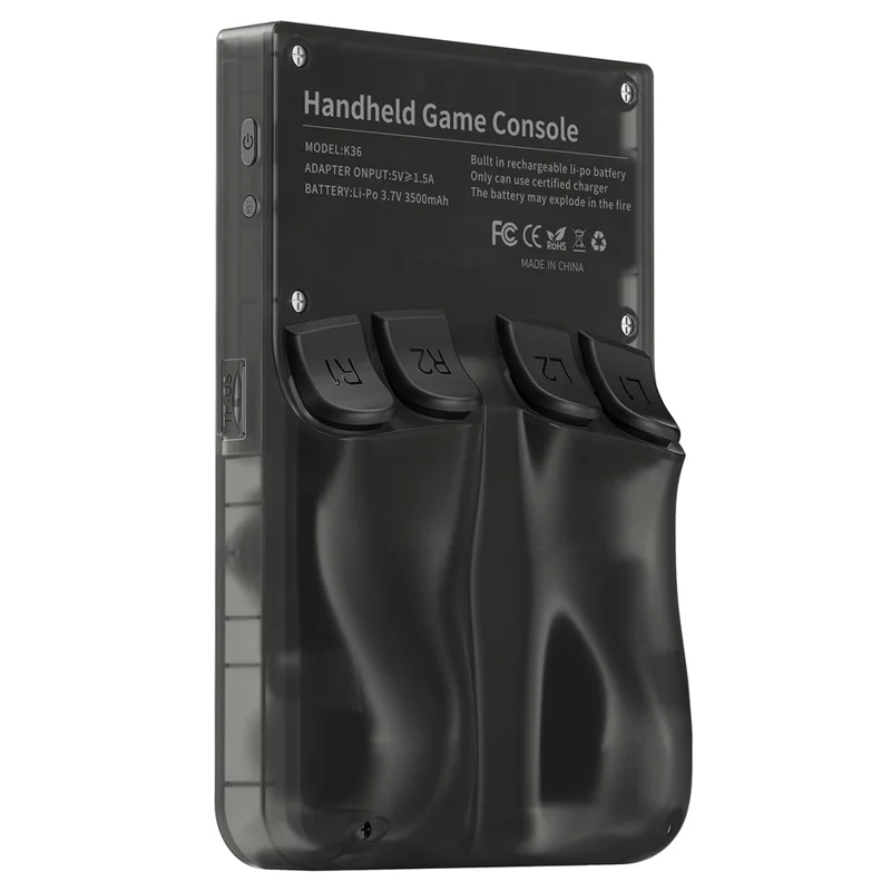 K36 Open Source Handheld Linux Gaming Console Retro Arcade Nostalgic Game Machine (No Memory Card) - Black