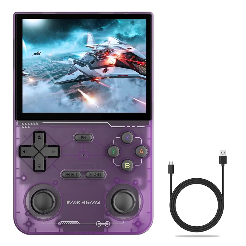 K36 Open Source Handheld Linux Gaming Console Retro Arcade Nostalgic Game Machine (No Memory Card) - Purple