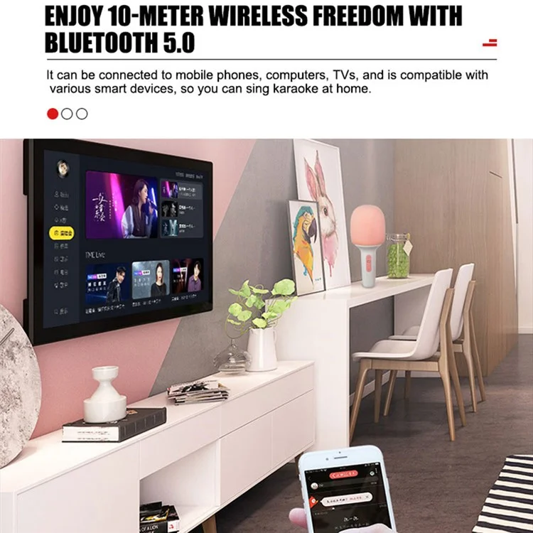 k10 Wireless Karaoke Microphone Speaker Live Streaming Singing Bluetooth-compatible Mic - Green