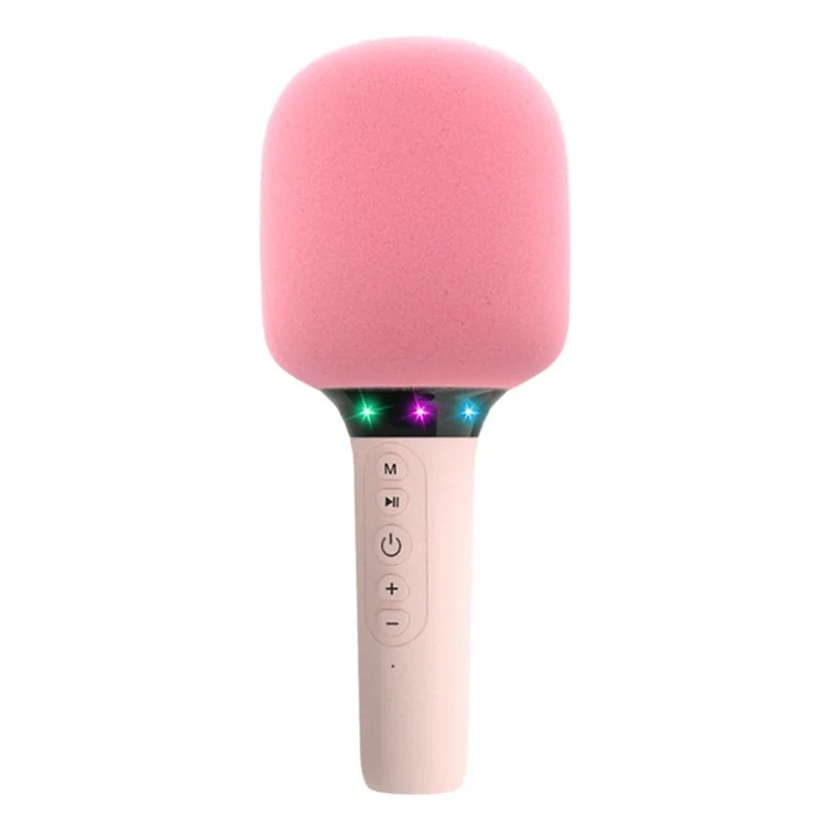 Беспроводной микрофон-колонка для караоке k39 с Bluetooth для детей - Розовый