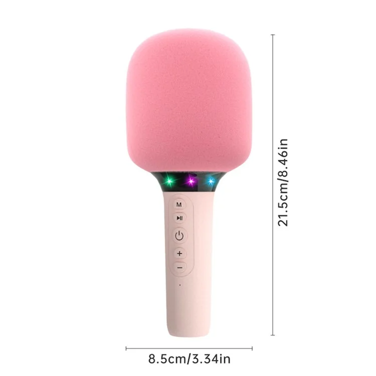 Беспроводной микрофон-колонка для караоке k39 с Bluetooth для детей - Розовый