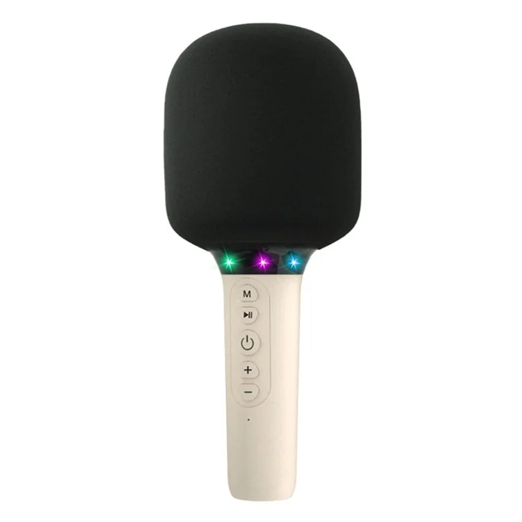 k39 Singing Handheld Microphone Speaker Wireless Bluetooth-compatible Children Karaoke Mic - White