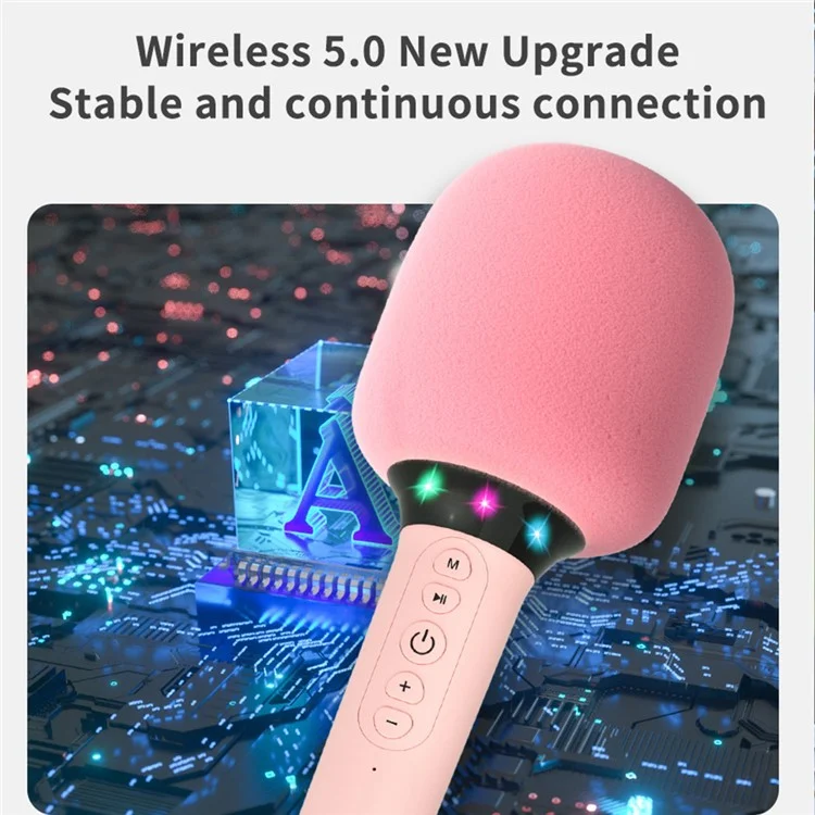 k39 Singing Handheld Microphone Speaker Wireless Bluetooth-compatible Children Karaoke Mic - White