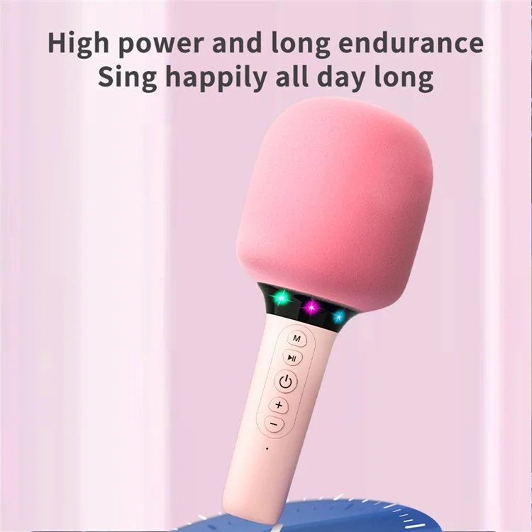 k39 Singing Handheld Microphone Speaker Wireless Bluetooth-compatible Children Karaoke Mic - White